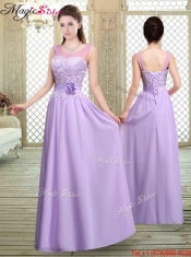 Best Scoop Lace Dama Dresses in Lavender