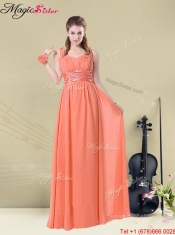Fall Lovely Straps Floor Length Prom Dresses with Ruching and Belt for 2016