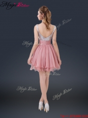 Hot Sale Mini-length Straps Paillette Prom Dresses for 2016
