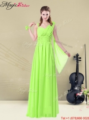Inexpensive Empire Sweetheart Dama Dresses with Ruching and Belt for Fall