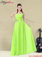 Spring Hot Sale Empire Sweetheart Belt Dama Dresses in Yellow Green for 2016