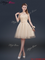 Sweet Short Prom Dresses with Appliques and Belt