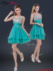 Sweet Short Straps Paillette Prom Dresses for 2016