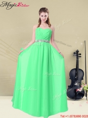 The Most Popular Empire Floor Length Prom Dresses with Ruching and Belt for 2016 Summer