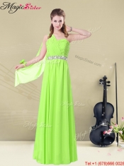 The Most Popular Empire Floor Length Prom Dresses with Ruching and Belt for 2016 Summer