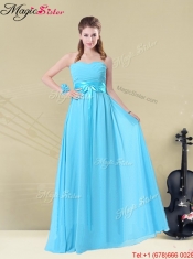 Wonderful Empire Sweetheart Prom Dresses with Ruching and Belt