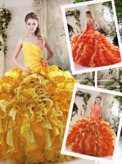 2016 Best Beading and Ruffles Quinceanera Dresses in Multi Color