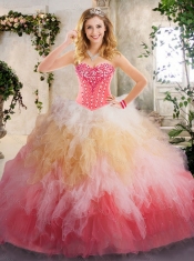 2016 Best Beading and Ruffles Quinceanera Gowns in Multi Color