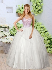 2016 Best High Slit Beading Detachable Sweet 16 Dresses in White