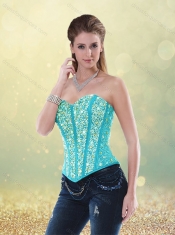 2016 Best Sweetheart Beading Turquoise Quinceanera Dresses in Turquoise