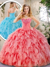 2016 Best Yellow Quinceanera Dresses with Beading and Ruffles