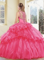 2016 Gorgeous Straps Beading Quinceanera Dresses with Ruffles