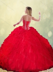 2016 Latest Sweetheart Beading Quinceanera Dresses with Ruffles