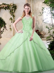 2016 New Style Sweetheart Quinceanera Dresses in Apple Green
