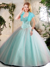 2016 New Styles Aqua Blue Quinceanera Dresses with Beading
