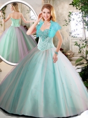 2016 New Styles Aqua Blue Quinceanera Dresses with Beading