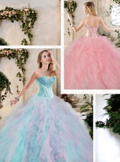 2016 New Styles Multi Color Sweet 16 Dresses with Beading and Ruffles