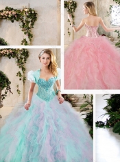 2016 New Styles Multi Color Sweet 16 Dresses with Beading and Ruffles