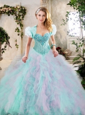 2016 New Styles Multi Color Sweet 16 Dresses with Beading and Ruffles