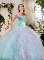 2016 New Styles Multi Color Sweet 16 Dresses with Beading and Ruffles