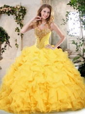 2016 New Styles Sweetheart Quinceanera Dresses with Beading and Ruffles