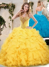 2016 New Styles Sweetheart Quinceanera Dresses with Beading and Ruffles