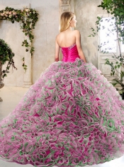 2016 New Styles Sweetheart Quinceanera Gowns with Brush Train