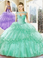 2016 New Styles Turquoise Sweetheart Quinceanera Dresses with Beading