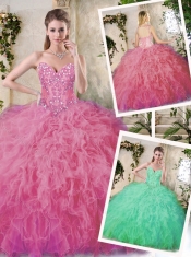 2016 Popular Appliques Quinceanera Dresses in Watermelon