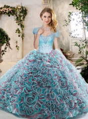 2016 Pretty Beading and Ruffles Sweet 16 Dresses in Blue