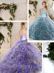 2016 Pretty Beading and Ruffles Sweet 16 Dresses in Blue