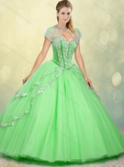2016 Pretty Floor Length Beading Sweet 16 Dresses for Spring