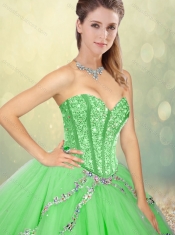 2016 Pretty Floor Length Beading Sweet 16 Dresses for Spring