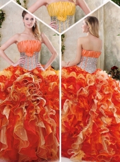 2016 Pretty Multi Color Quinceanera Gowns with Sequins and Ruffles