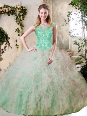 2016 Pretty Sweetheart Quinceanera Dresses with Appliques and Ruffles