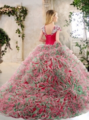 Best Brush Train 2016 Quinceanera Gowns in Multi Color
