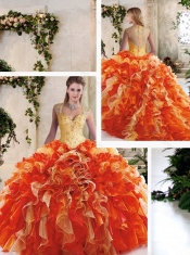 Best Multi Color Quinceanera Gowns with Beading and Ruffles