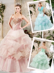 Elegant A Line Sweet 16 Dresses with Beading and Pick Ups