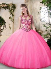 Elegant Straps Beading Quinceanera Gowns with Appliques