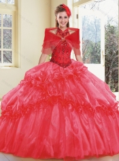 New Styles Appliques and Ruffles Quinceanera Gowns with Halter Top