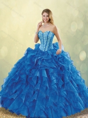 New Styles Beading Sweetheart Detachable Quinceanera Dresses in Blue
