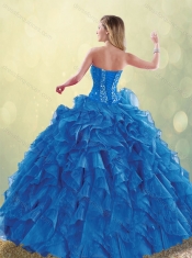 New Styles Beading Sweetheart Detachable Quinceanera Dresses in Blue