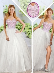 New Styles Sweetheart Quinceanera Gowns with Beading and High Slit