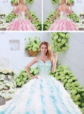 Popular Beading and Ruffles Quinceanera Dresses with Brush Train