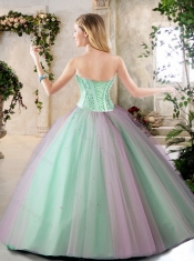 Pretty Beading Quinceanera Dresses in Apple Green