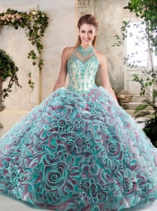 Pretty Halter Top Quinceanera Dresses with Appliques