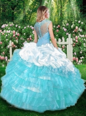 2015 Sweet Ball Gown Champagne Quinceanera Dresses with Beading