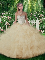2016 Luxurious Ball Gown Quinceanera Dresses with Beading