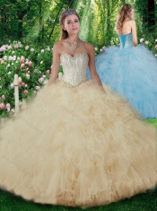 2016 Luxurious Ball Gown Quinceanera Dresses with Beading