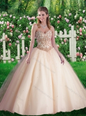 2016 Simple Ball Gowns Sweetheart Appliques Champagne Sweet 16 Dresses